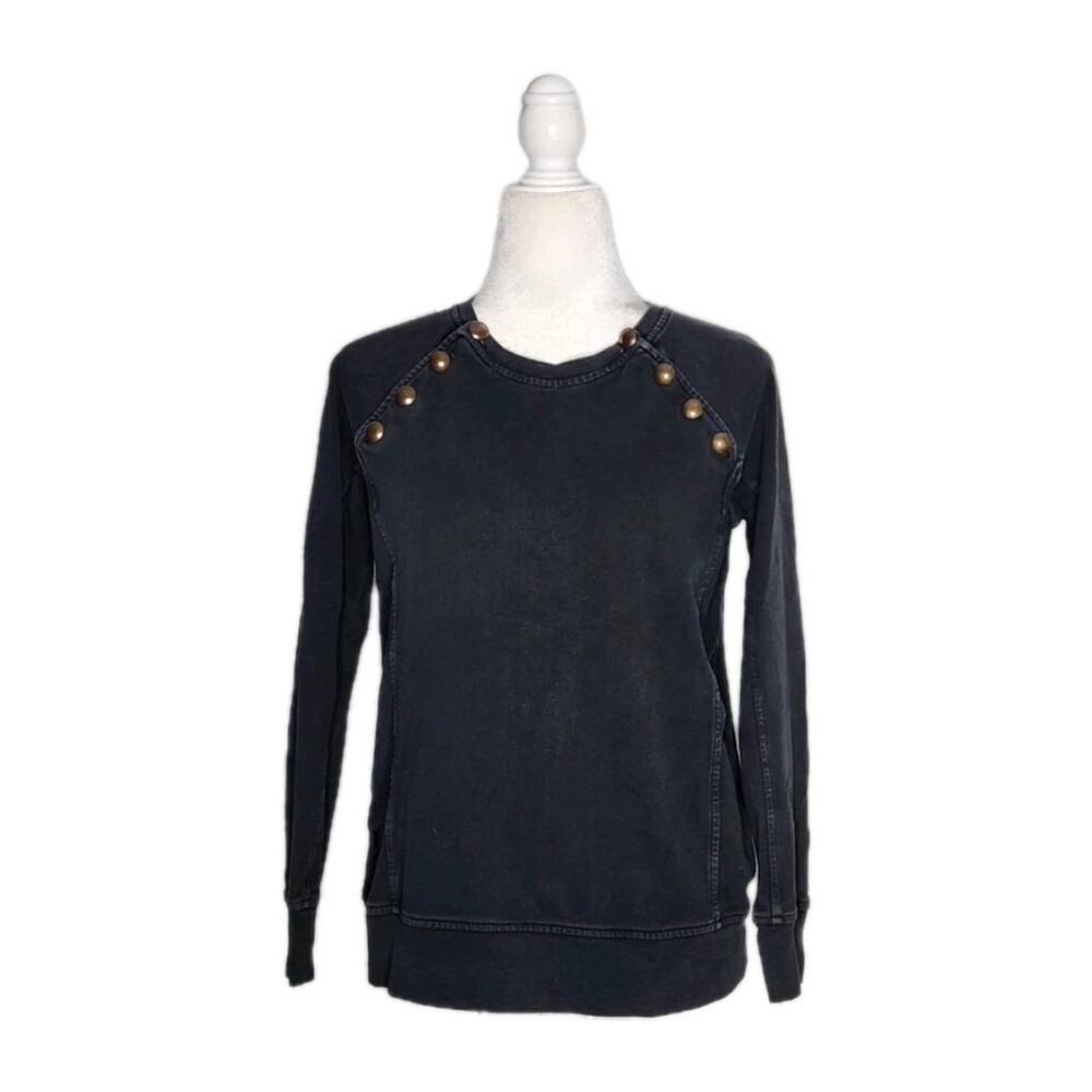 Ragdoll LA 100% Cotton Sweatshirt, size xs with brass button detail.
